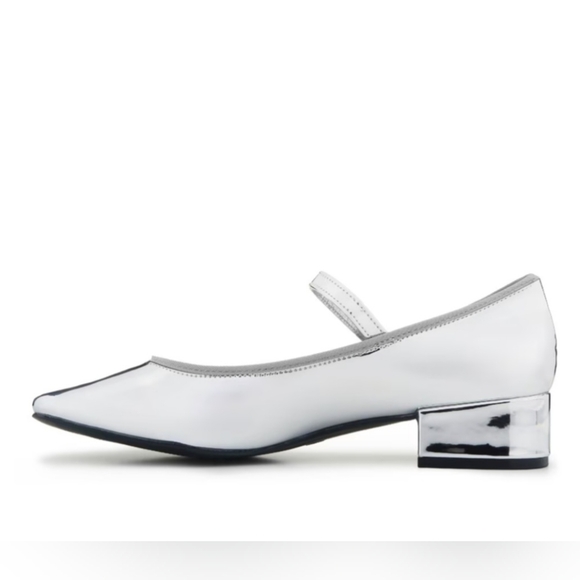 Tutuu Block-Heel Mary Jane Flats - Silver Mirror Metallic - Picture 5 of 11